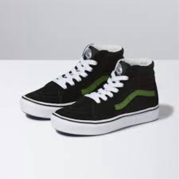 Vans Black and Green High-Top Sneakers - Picture 1 of 5